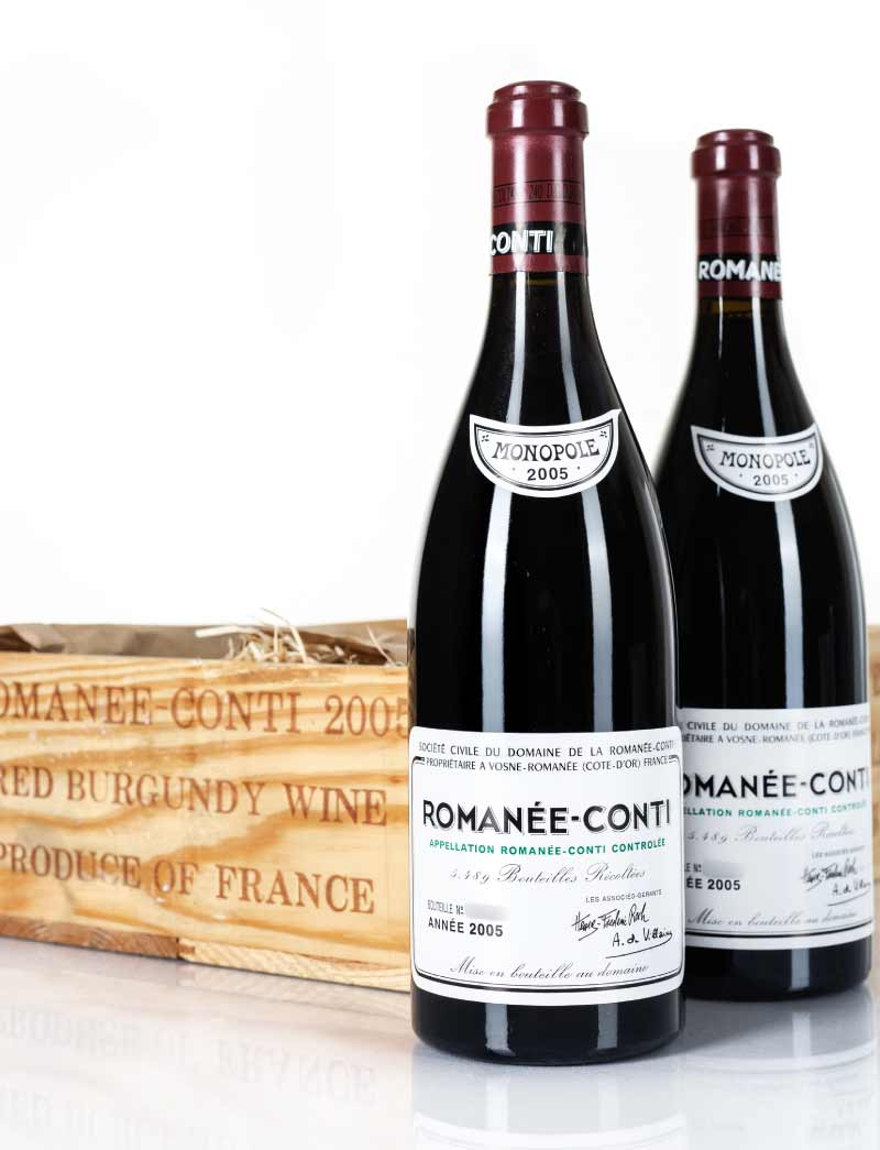 Lot 1263: 3 Bottles 2005 DRC Romanee Conti in OWC
